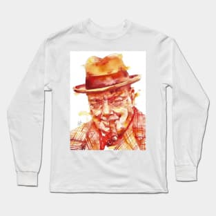 WINSTON CHURCHILL - watercolor portrait .1 Long Sleeve T-Shirt